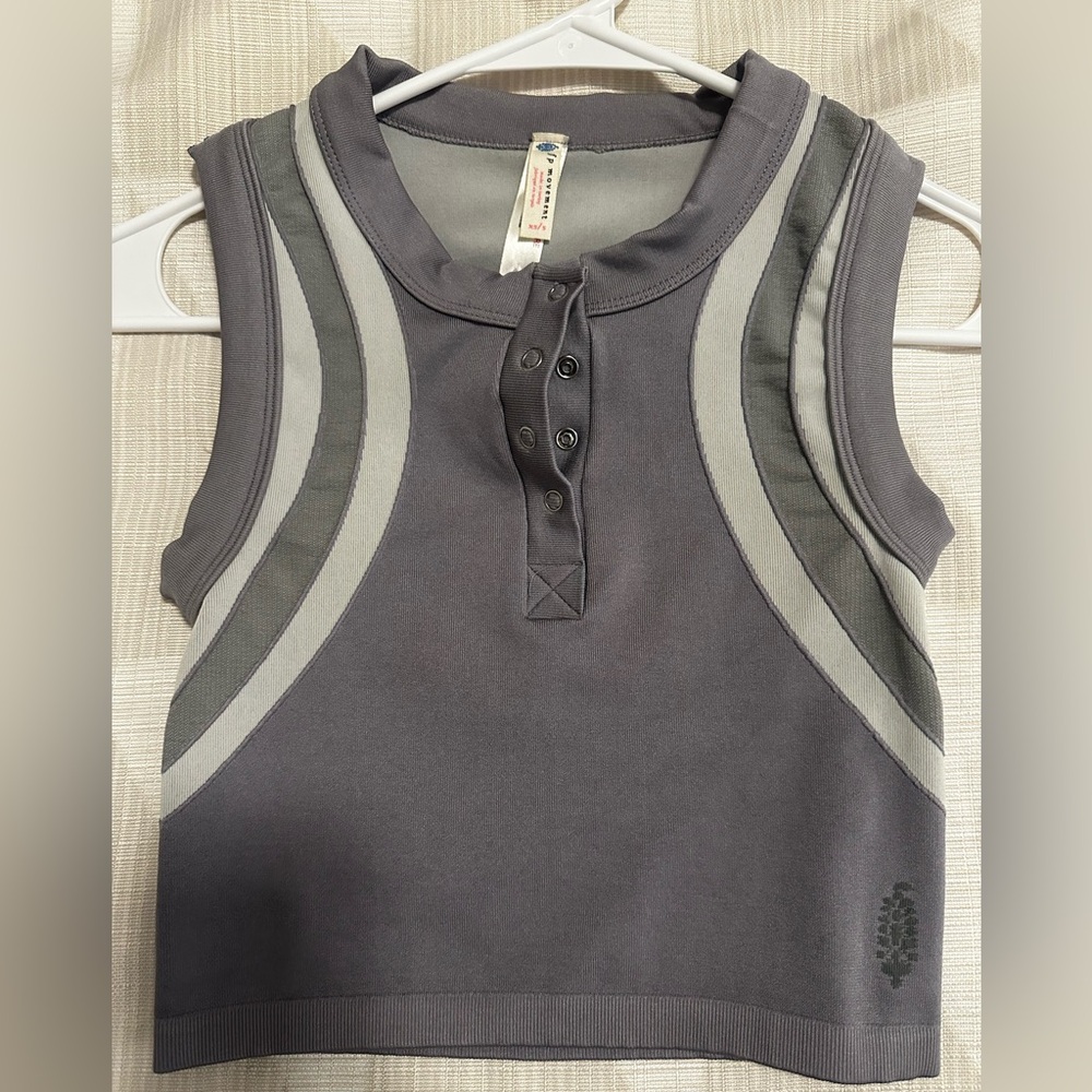 FP Movement Kick Crop Henley Muscle Tank NWOT